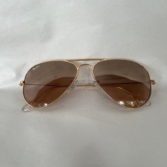New Ray-Ban RB3025 Aviator Sunglasses Gold Frame Gradient Brown Lens 55mm Case - Picture 7 of 14